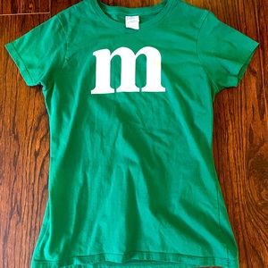 Women’s green “M&M” short sleeve tee, Sz(S)